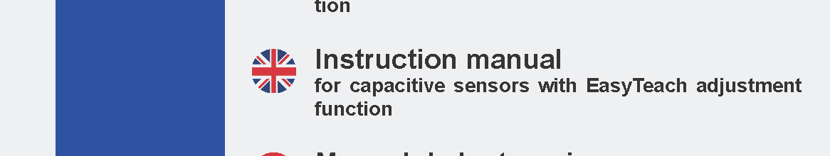 Kapazitive Sensoren EasyTeach